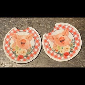 Neoprene piggy car coasters